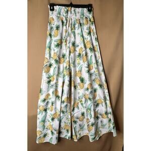 Pineapple Print Wide Leg Pants
